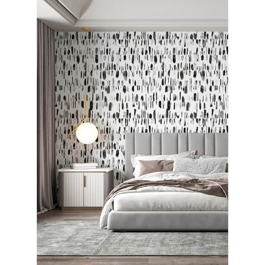Katie Hunt Black Bold Brush Strokes Wall Mural